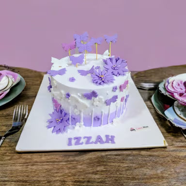 Lavender Butterfly Garden Cake