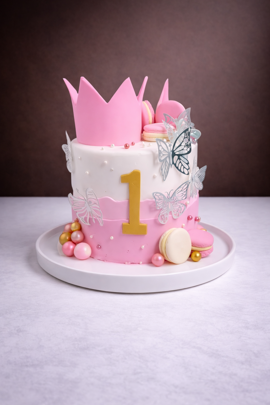 Princess Crown First Birthday Cake
