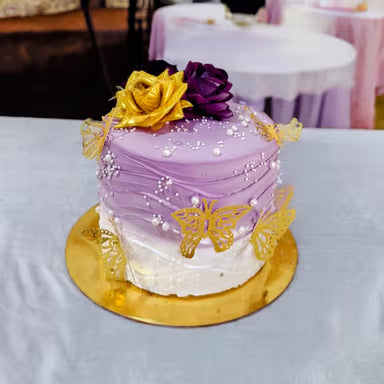 Lavender and White Butterfly Cake