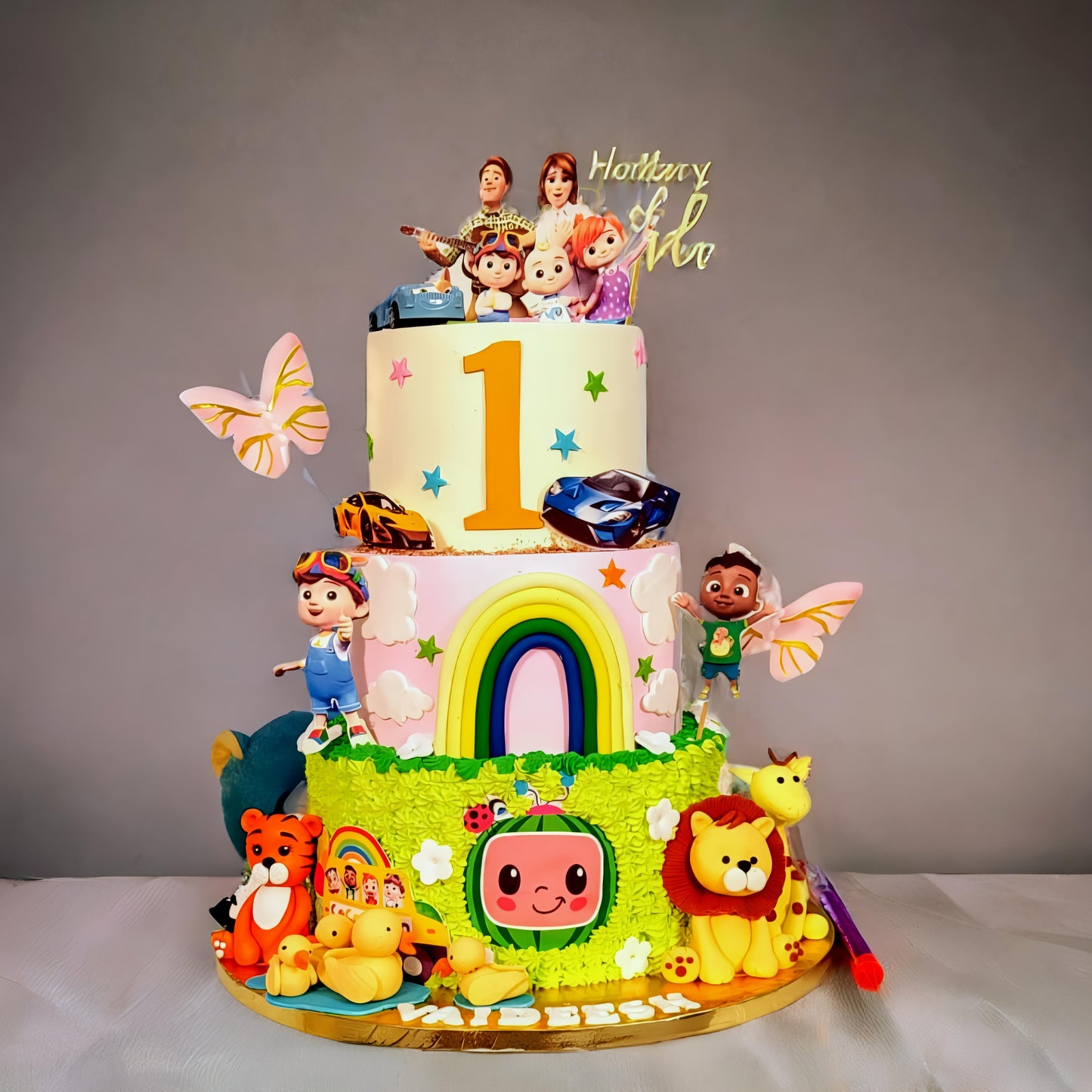 Cocomelon Jungle Rainbow Cake