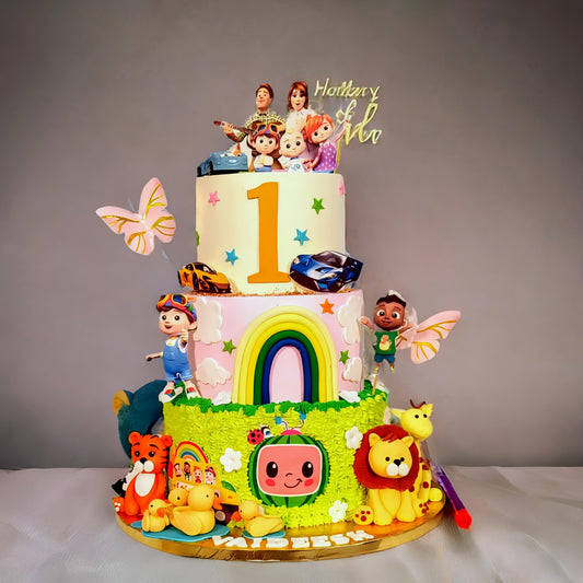Cocomelon Jungle Rainbow Cake