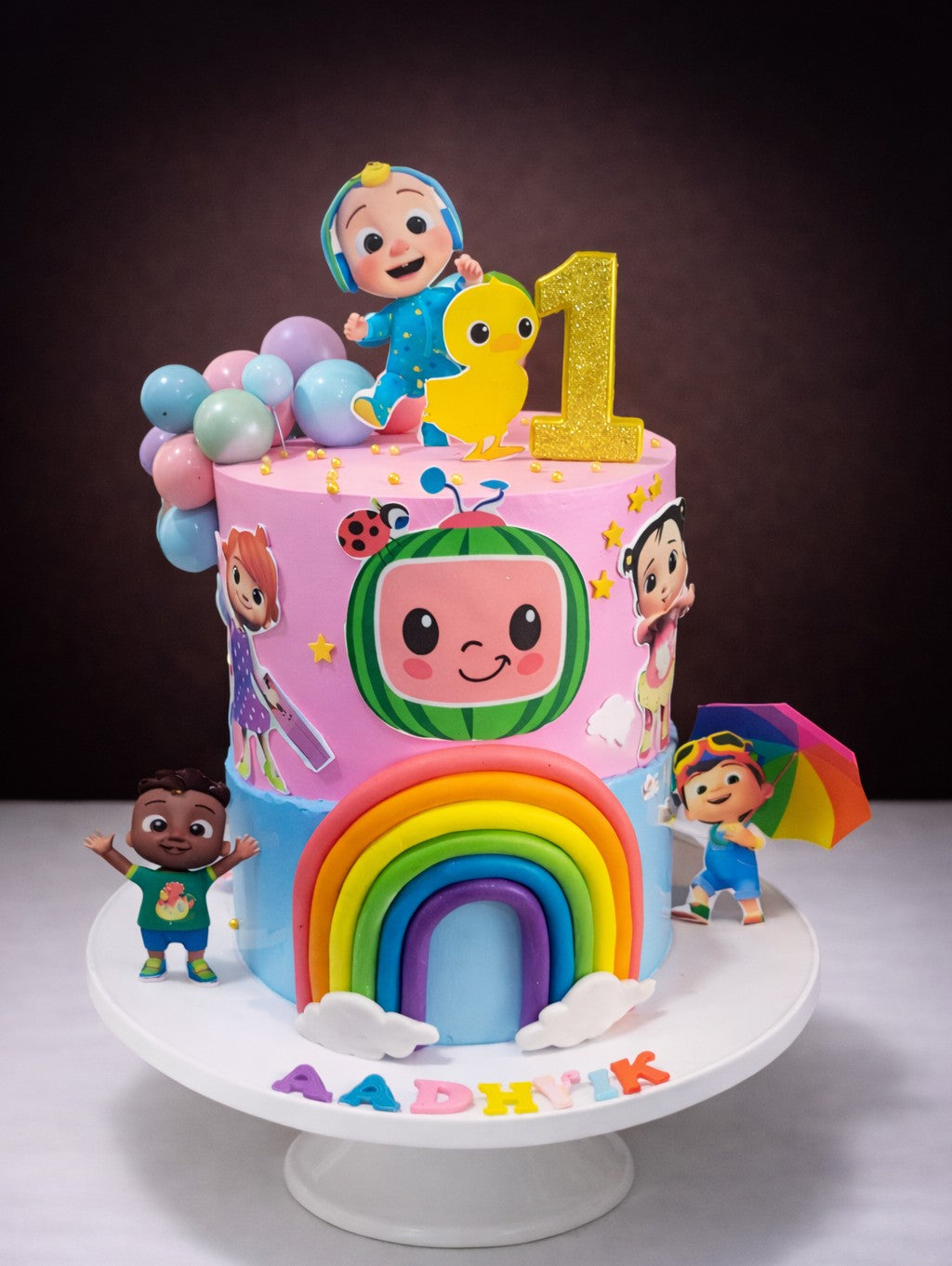 Cocomelon Rainbow Friends Birthday Cake