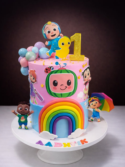 Cocomelon Rainbow Friends Birthday Cake