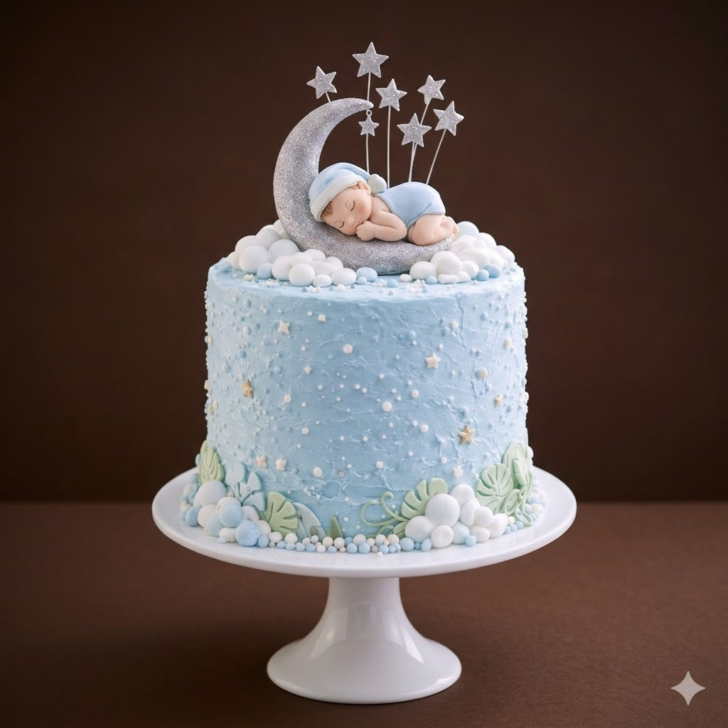 Sleeping Moon Baby Cake
