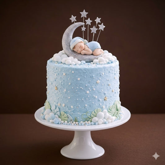 Sleeping Moon Baby Cake