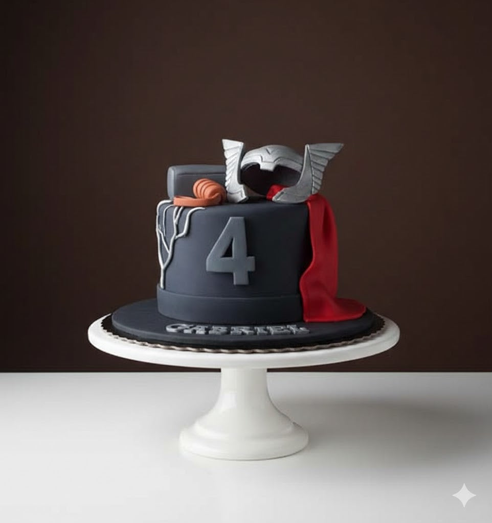 Thor Superhero Theme Cake