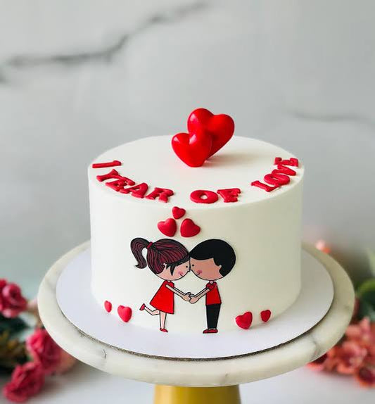 Heart of Love Couple Cake