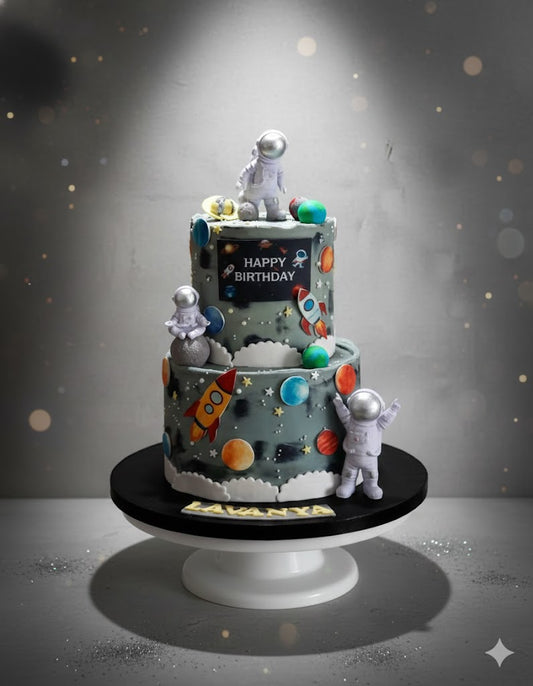 Starry Space Wave Cake