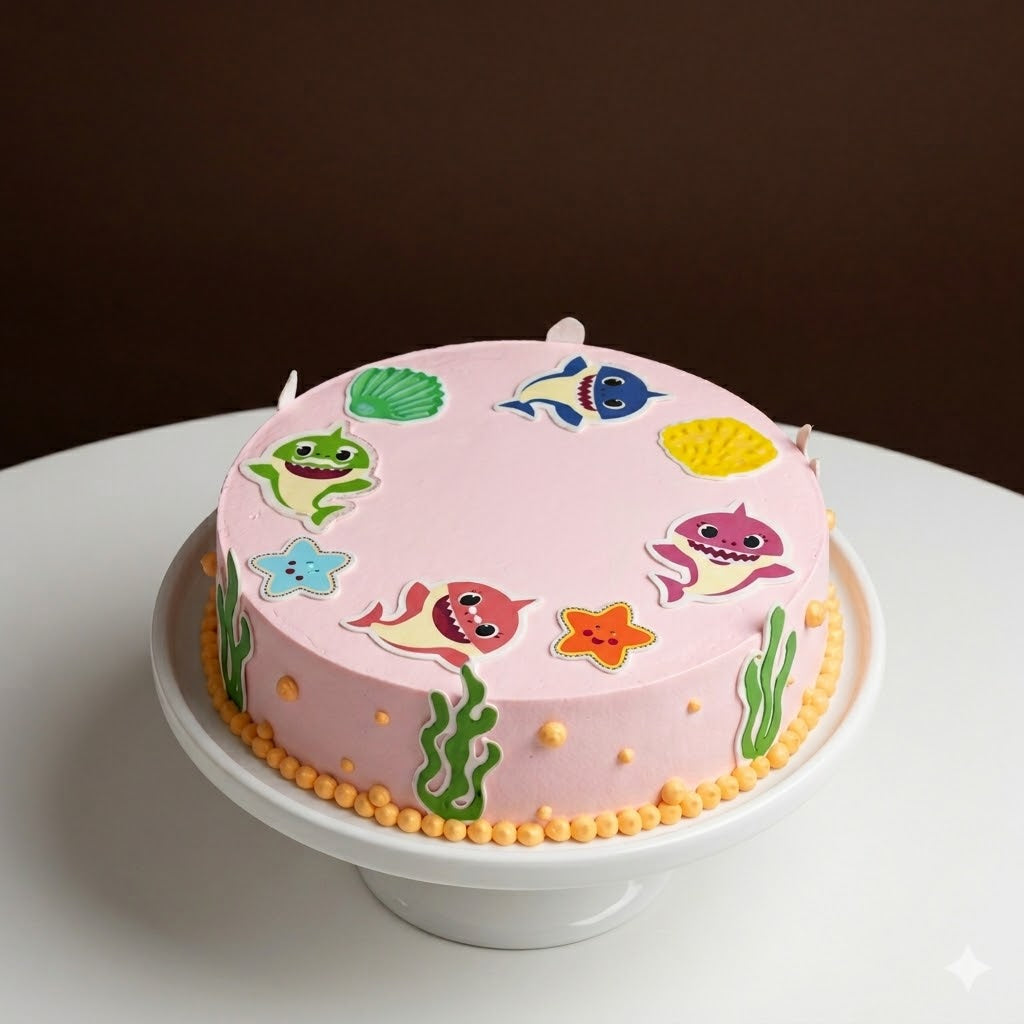 Baby Shark Pink Underwater Cake