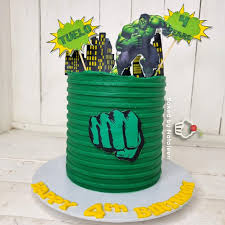 Hulk Cityscape Fist Cake