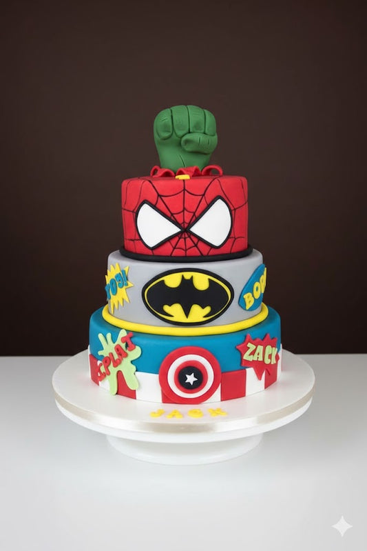 Superhero Action Blast Cake