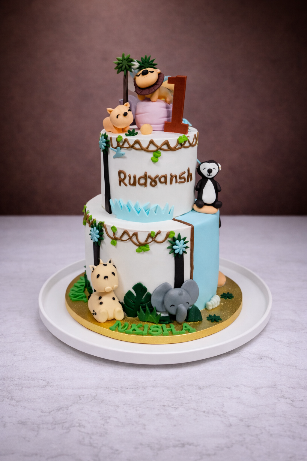 Elegant Pastel Themed Jungle Cake