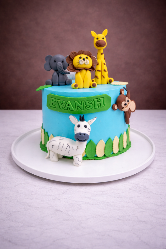 Jungle Safari Theme Kids Cake