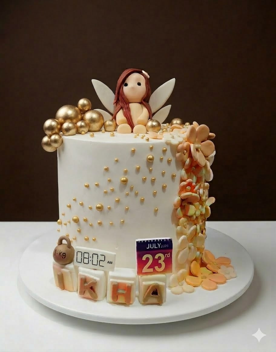 Golden Fairy Milestone Cake