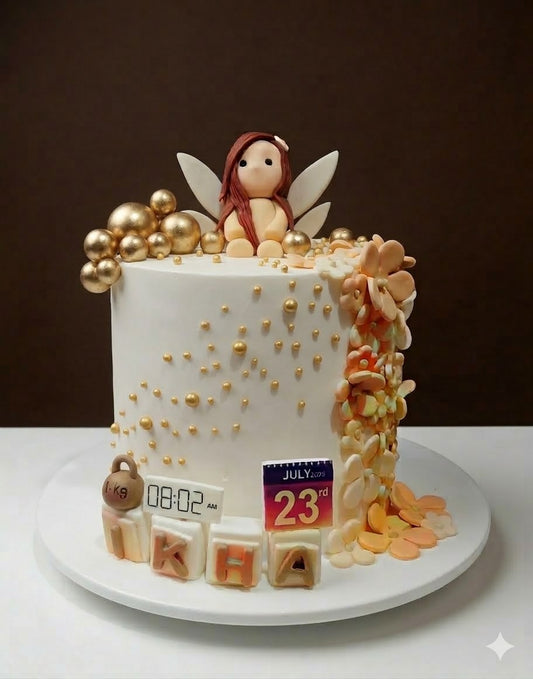 Golden Fairy Milestone Cake