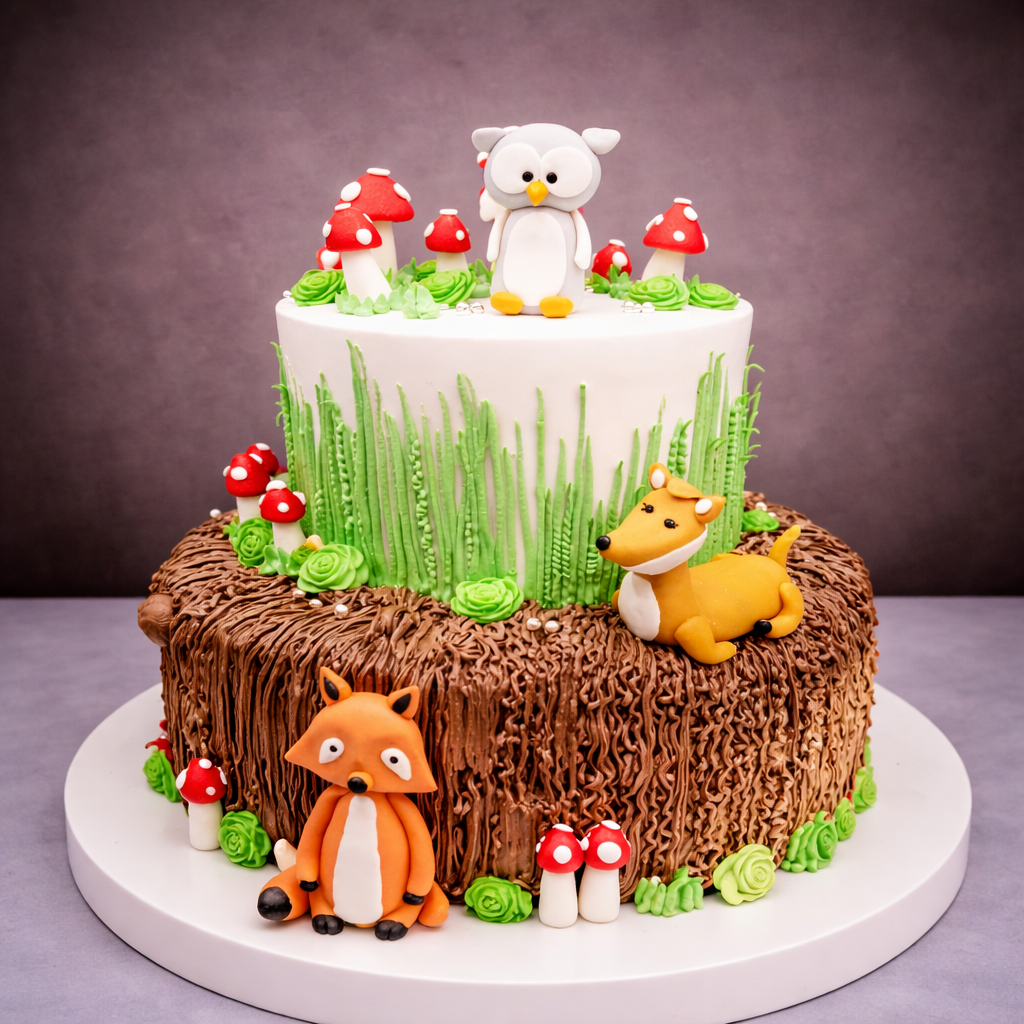 Enchanted Forest Woodland Theme Cake
