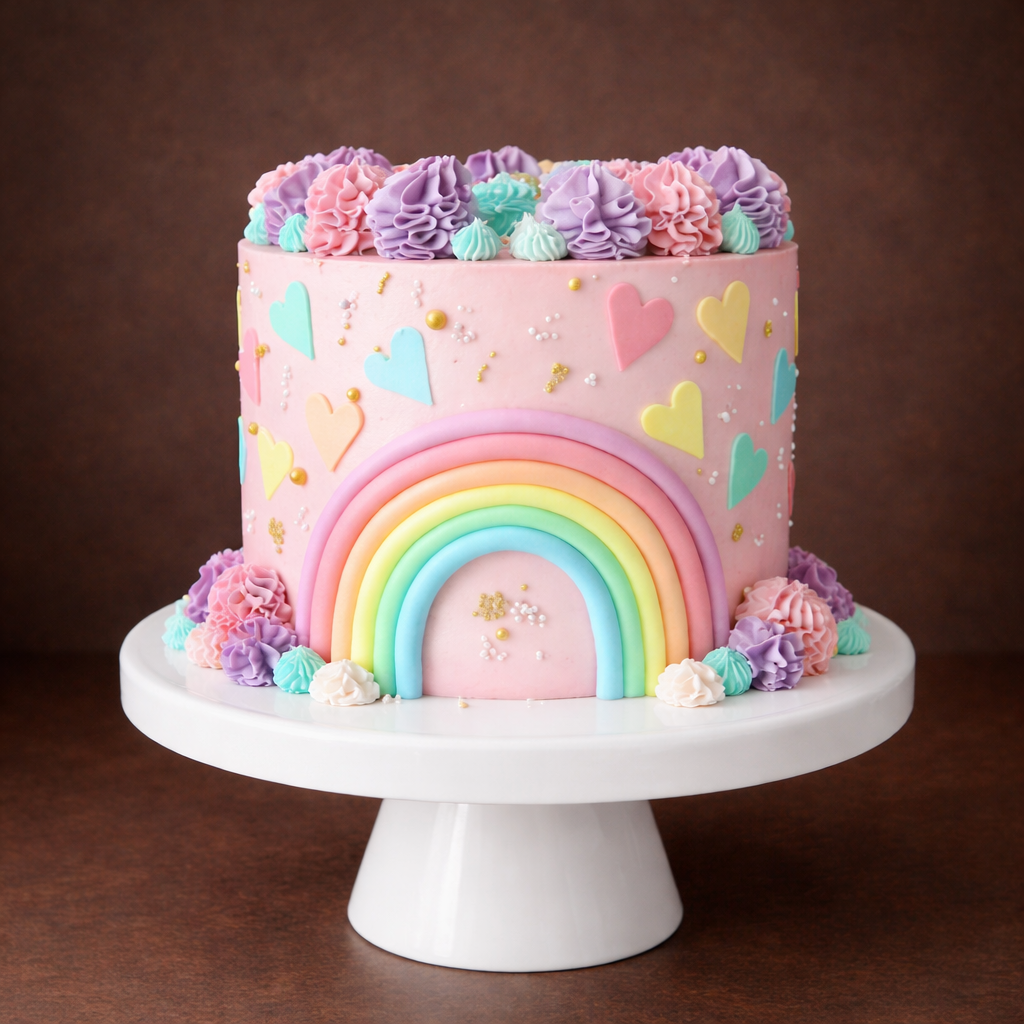 Pastel Blush Rainbow Bliss Cake