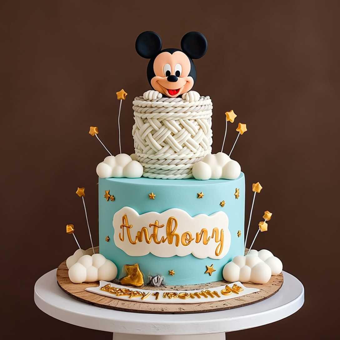 Mickey’s Cloud Woven Cradle Cake