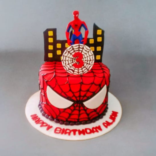 Spider Face Web Birthday Cake