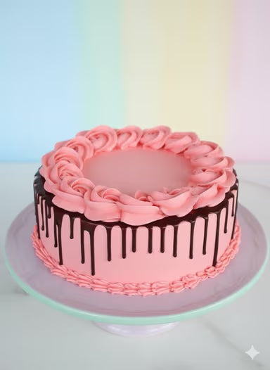 Strawberry Chocolate Drip Cake