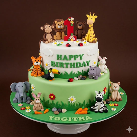 Grand Jungle Safari Birthday Cake