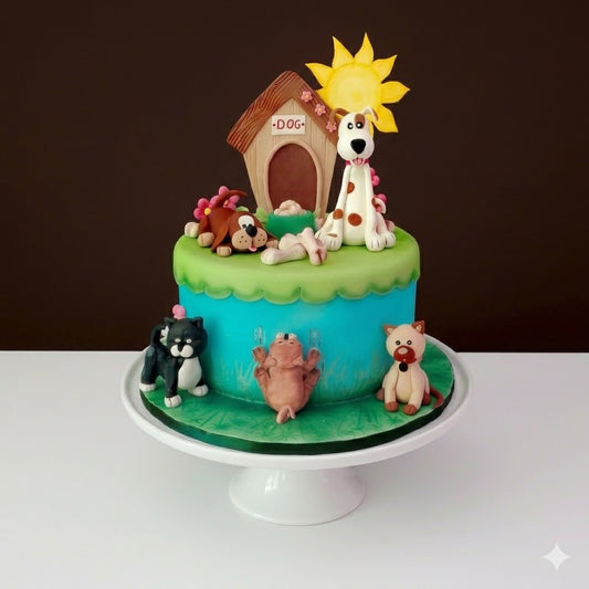 Puppy Dog Playhouse Theme Cake